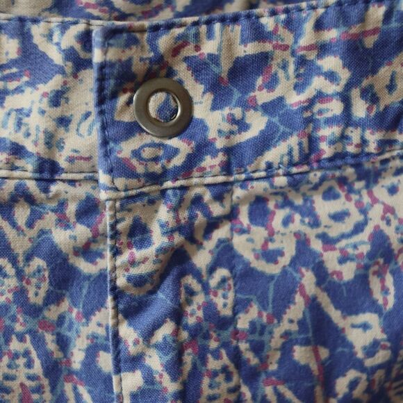 Vintage Sigrid Olsen Bold Blue & White Patterned Straight-Leg Pants Size 10 - Picture 5 of 15